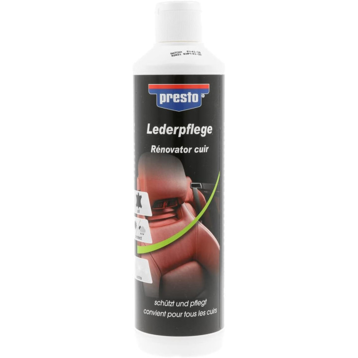 Produit d'entretien - Rénovateur - Sièges en cuir - Voiture - Crème - 500ml - Presto
