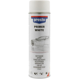 Bombe d'apprêt - Sous-couche - Blanc - Pour peinture claires - Carrosserie - Presto - 500ml
