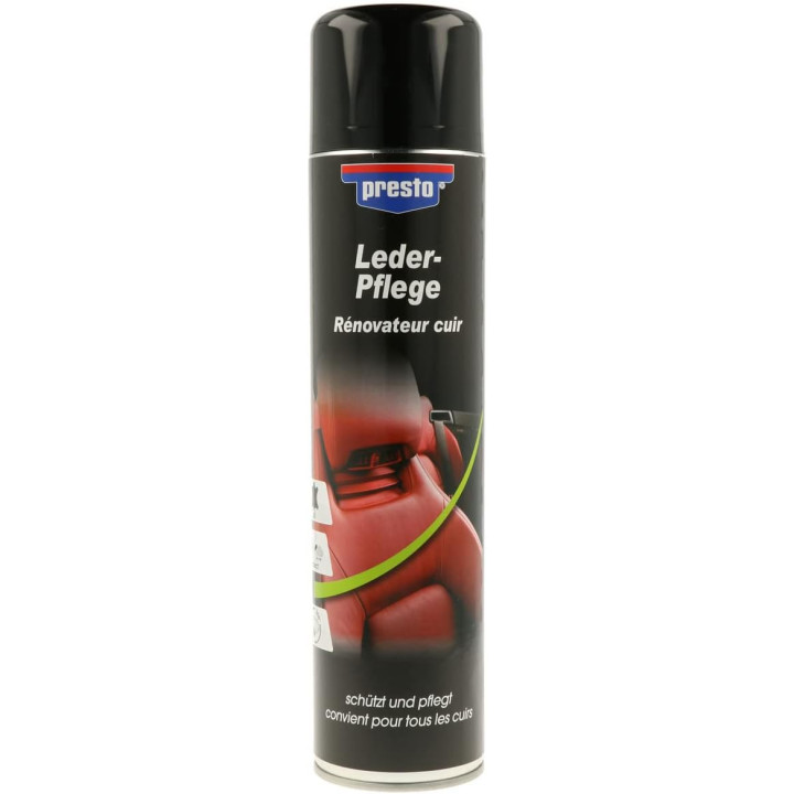 Produit d'entretien - Rénovateur - Sièges en cuir - Voiture - Spray - 600ml - Presto