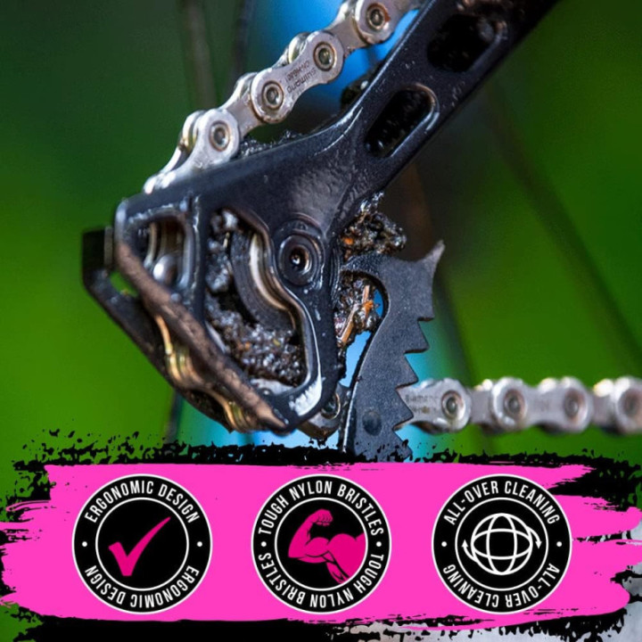 Brosses pour vélo - 3 types de brosses - Qualité supérieure - Muc-Off