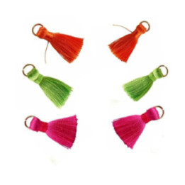 6 Mini Pompons Coton Assortis Fluo 3 Cm - Ctop