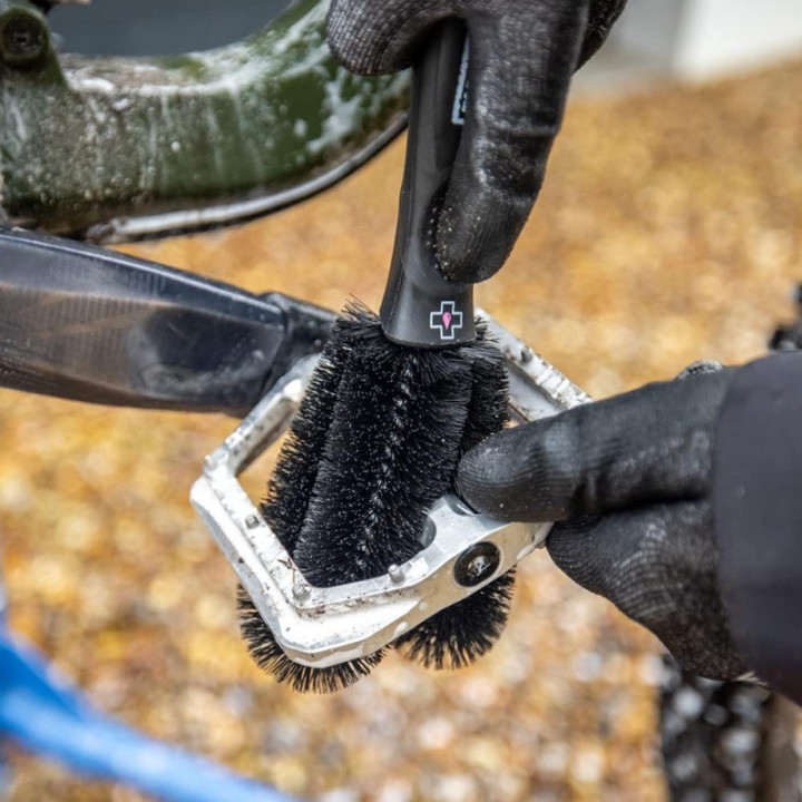 Brosse à 2 têtes - Pour zones difficiles - Vélo, rayons, disques, pédales - Muc-Off