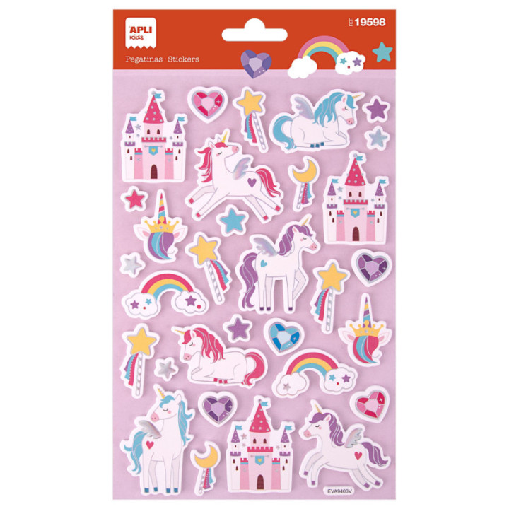 Gommettes - Stickers - Licornes - 31 pièces - Apli Kids