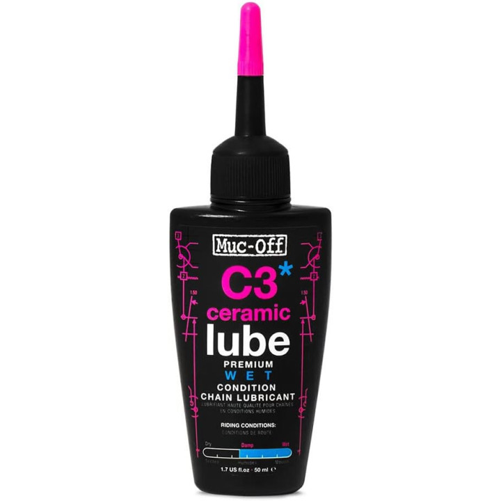 Lubrifiant pour chaînes de vélo - Temps humide - C3 Ceramic Wet Lube - Muc-Off