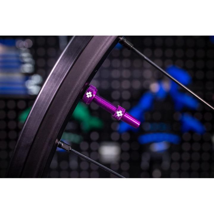 Valves pour pneu sans chambre à air - Paire de 2 - Alu - 44mm - Violet - Muc-Off