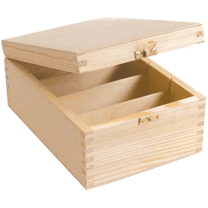 Boîte pour photos et documents - Bois  - 4 compartiments - A décorer