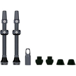 Valves pour pneu sans chambre à air - Paire de 2 - Alu - 60mm - Gris - Muc-Off
