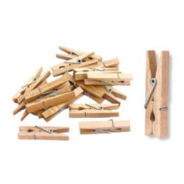 Petites pinces à linge - Bois - A décorer - 4,8cm longueur - 50 pièces