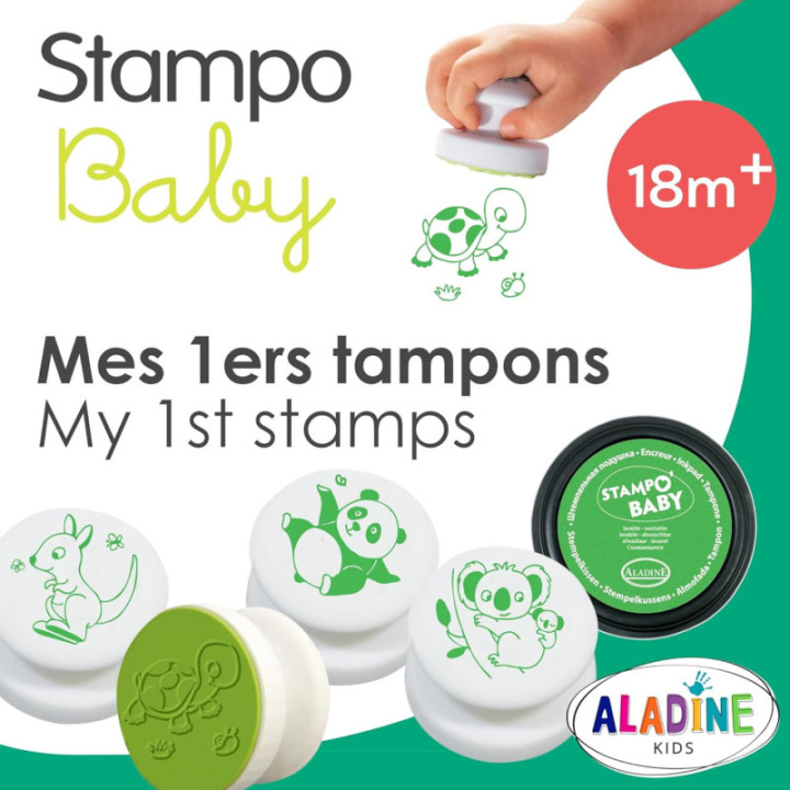 Tampons encreur - Pour enfant - Animaux mignons - Encre lavable - Dès 2 ans - Aladine