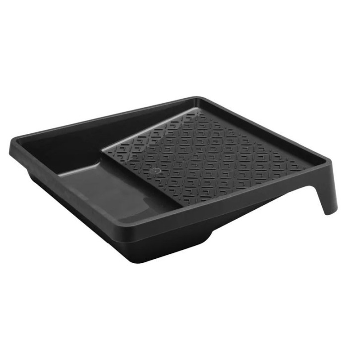 Bac à peinture - Plastique - Pour rouleaux - Plat - Noir - 33 x 24 cm
