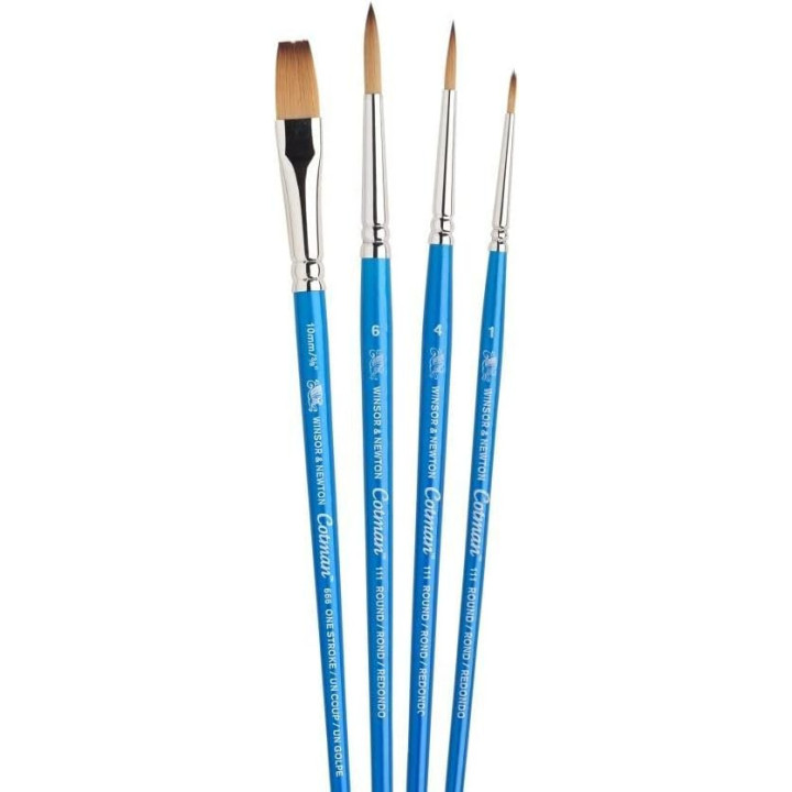Pinceaux - Rond - Plat - Aquarelle - Synthétiques - 4 tailles - Winsor et Newton - Cotman