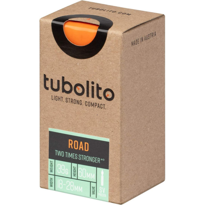 Chambre à air - Pour vélo de route - Pour roues de 700c - Valve 60mm - Tubolito