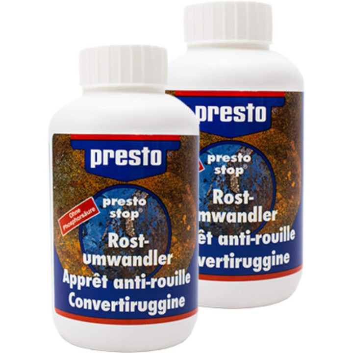 2 flacons de stabilisateur de rouille Presto 250ml