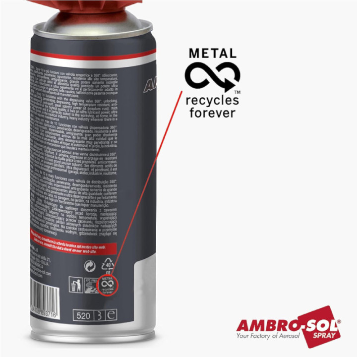 Graisse au PTFE - Lubrifiant Téflon - Spray - Pour charges élevées - Ambro-Sol - 400ml