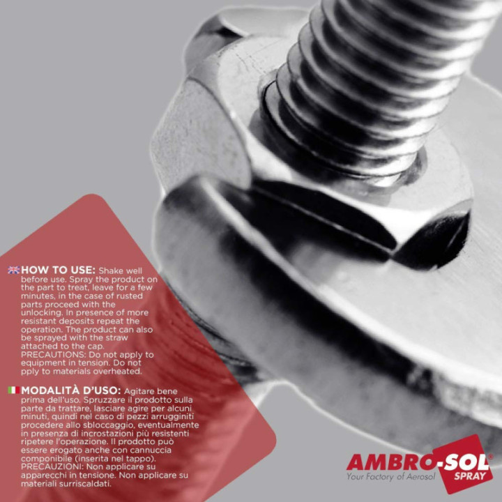 Dégrippant - Lubrifiant - Dégraissant - 7 fonctions - Haute température - Ambro-Sol - 500ml