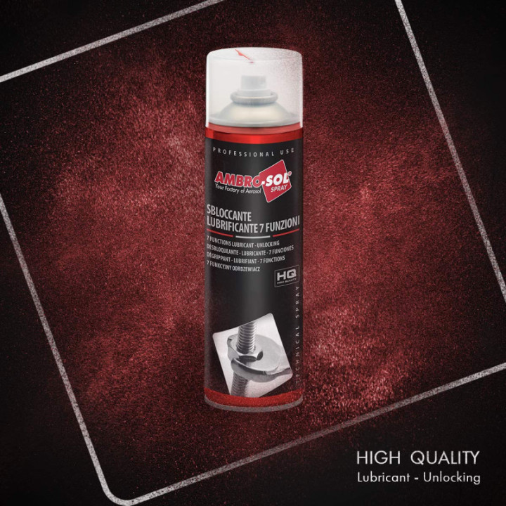 Dégrippant - Lubrifiant - Dégraissant - 7 fonctions - Haute température - Ambro-Sol - 500ml