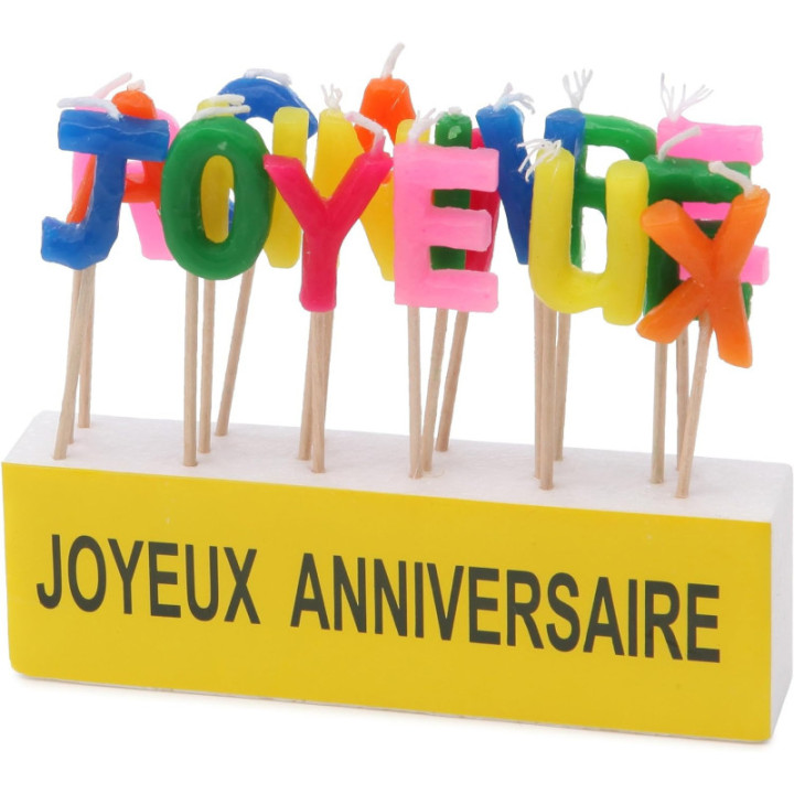 Bougies d'anniversaire - Joyeux anniversaire - Lettres - Pour gâteau