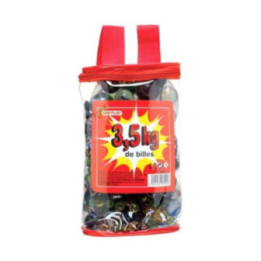 Billes - Sac de 3,5 kg - Assortiment de différentes billes, boulards et calots - Jeu - Enfant