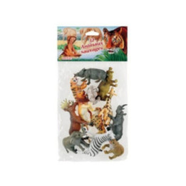 Jeu - Animaux - Sauvage - Zoo - Jungle - 12 figurines - Plastique