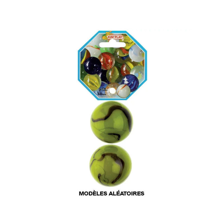 Billes - Filet de 2 maxi boulards - 50mm diamètre - Jeu - Enfant
