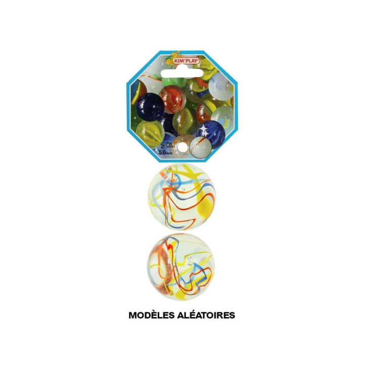 Billes - Filet de 2 maxi boulards - 50mm diamètre - Jeu - Enfant