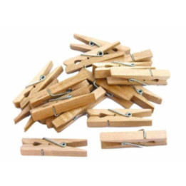 Petites pinces à linge - Bois - A décorer - 2,5 cm longueur - 50 pièces