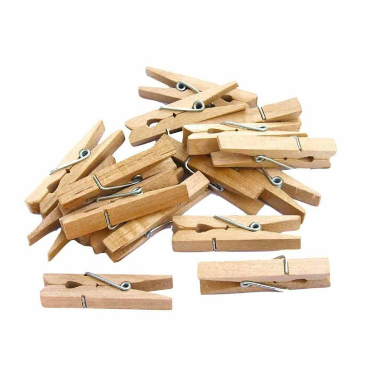 Petites pinces à linge - Bois - A décorer - 2,5 cm longueur - 50 pièces