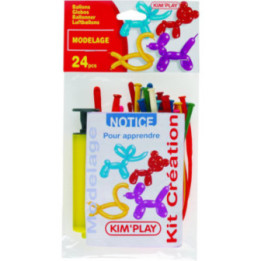 Ballons - A modeler - Faire des animaux en ballons - 24 ballons - 1 pompe - Inclus notice