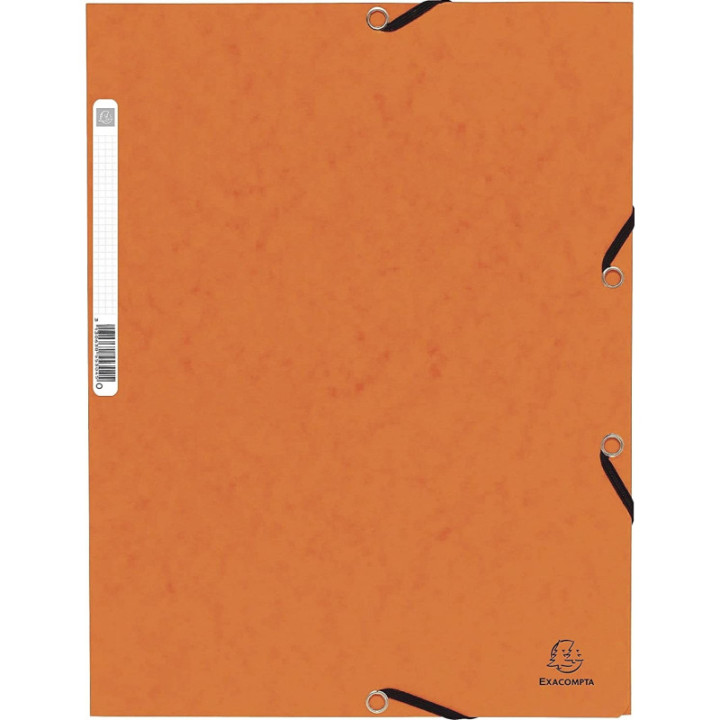 Chemise à élastiques - 3 rabats - Orange - 24x32cm - Cartonnée - Exacompta