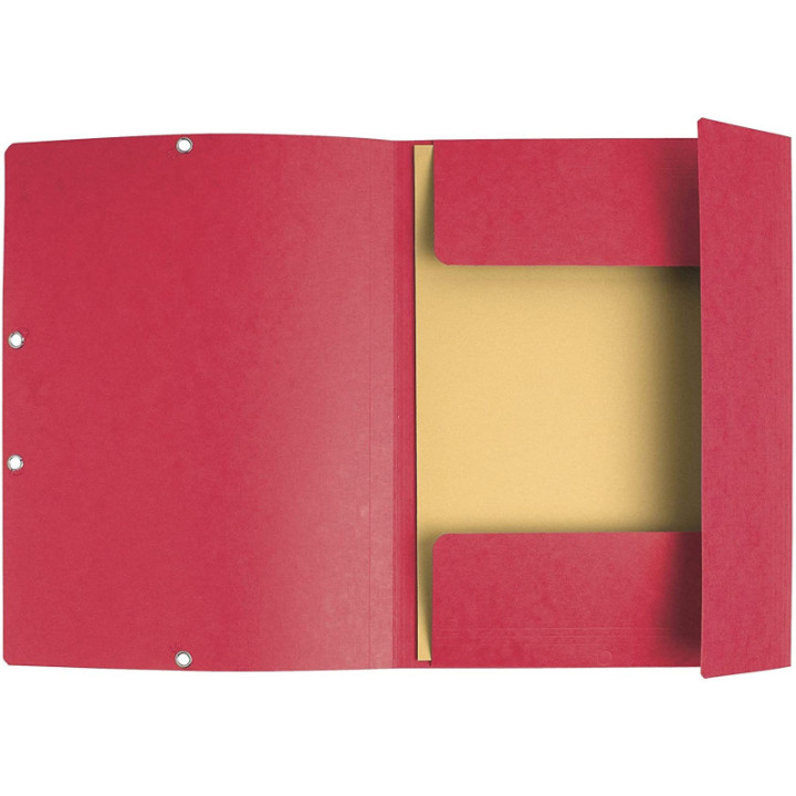 Chemise à élastiques - 3 rabats - Rouge - 24x32cm - Cartonnée - Exacompta