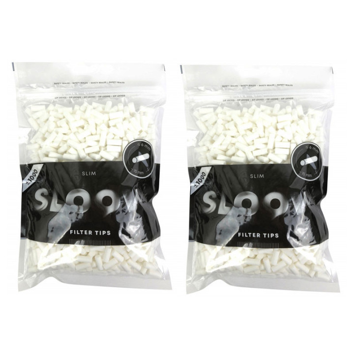 2 sachets - Filtres Slim - Sloow - Pack Xxl - 1000 Filtres par sachet