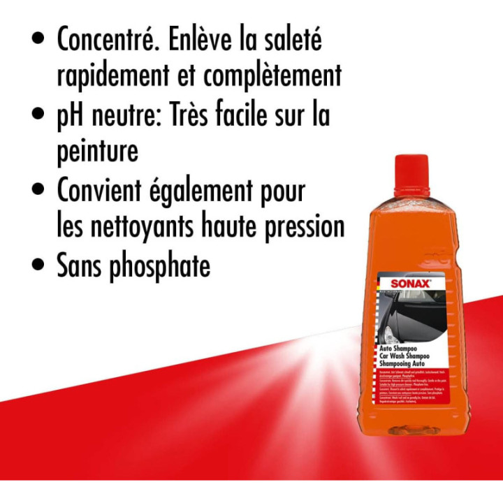 Shampooing - Carrosserie - Auto - Concentré - A diluer - SONAX - 2L