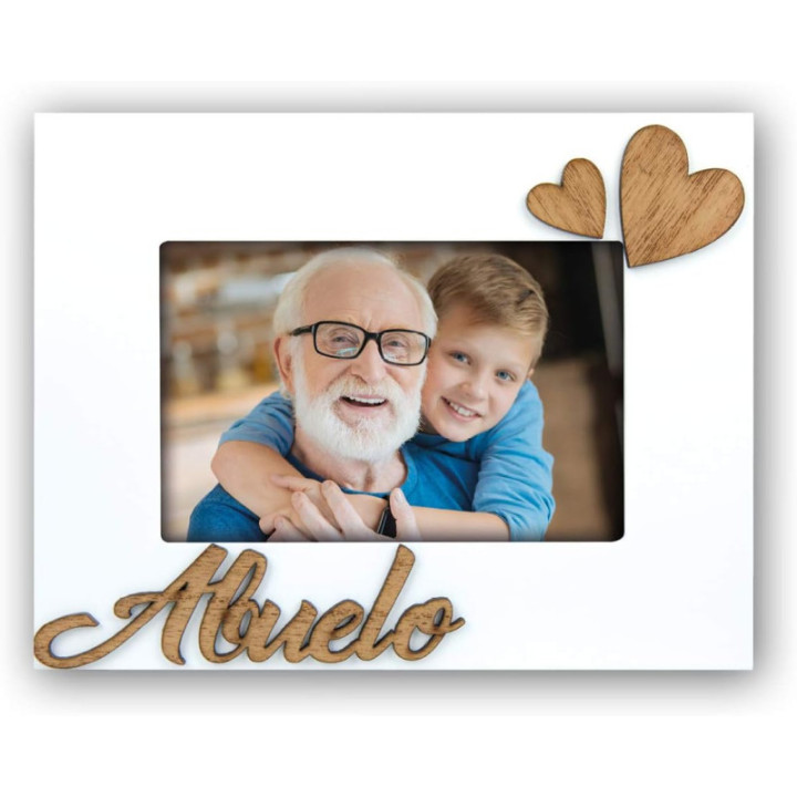 Cadre photo - Format photo 10x15cm - Cadre 17x22cm - Bois - Blanc - Abuelo