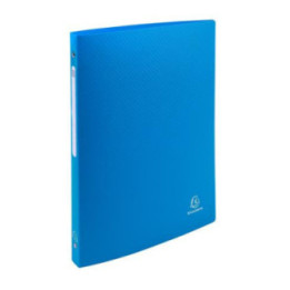 Classeur - Souple - Fin - Bleu clair - Dos 15mm - 4 anneaux - Polypro - Exacompta