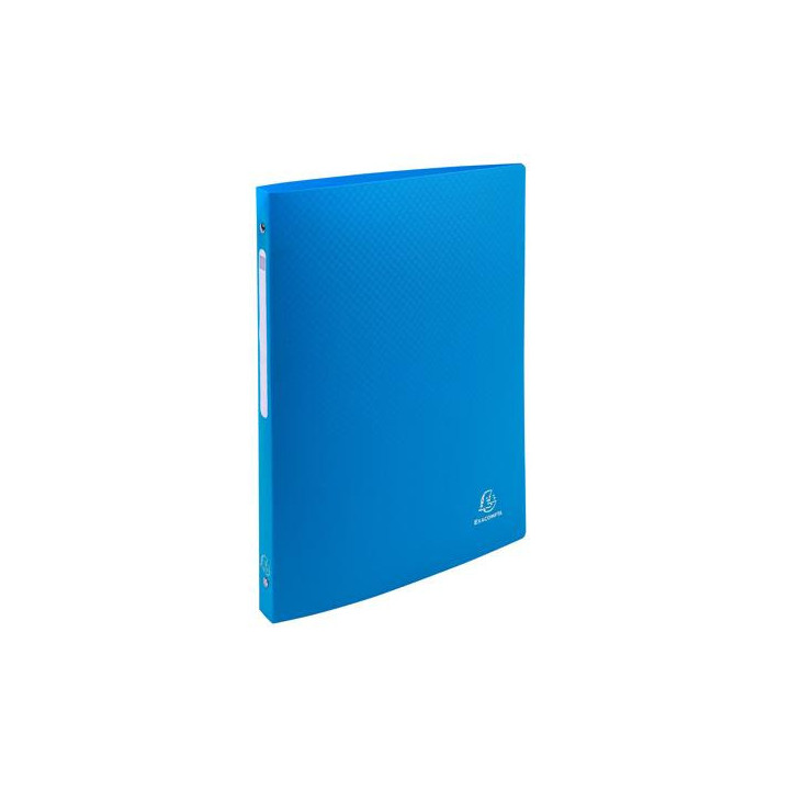 Classeur - Souple - Fin - Bleu clair - Dos 15mm - 4 anneaux - Polypro - Exacompta