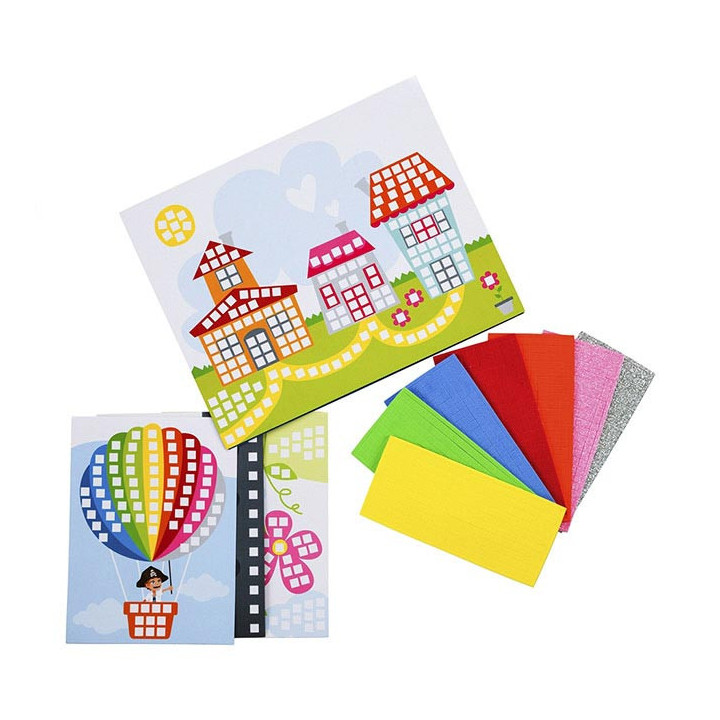 Jeu - Mosaïque en mousse - Coffret 1610 autocollants - 5 planches de couleur - Dès 3 ans
