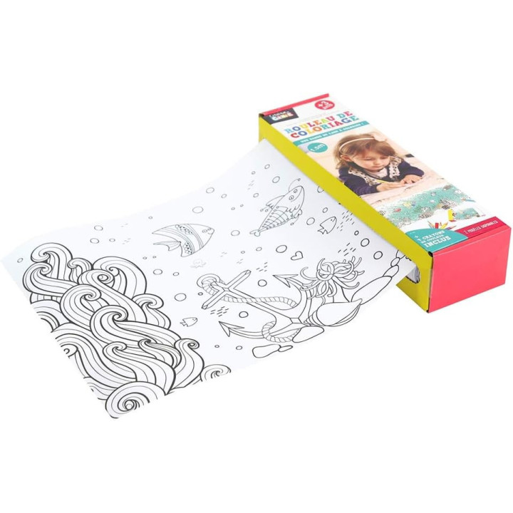 Coloriage - Grand format - Papier - 1,50m à colorier - Enfant - Inclus 4 crayons