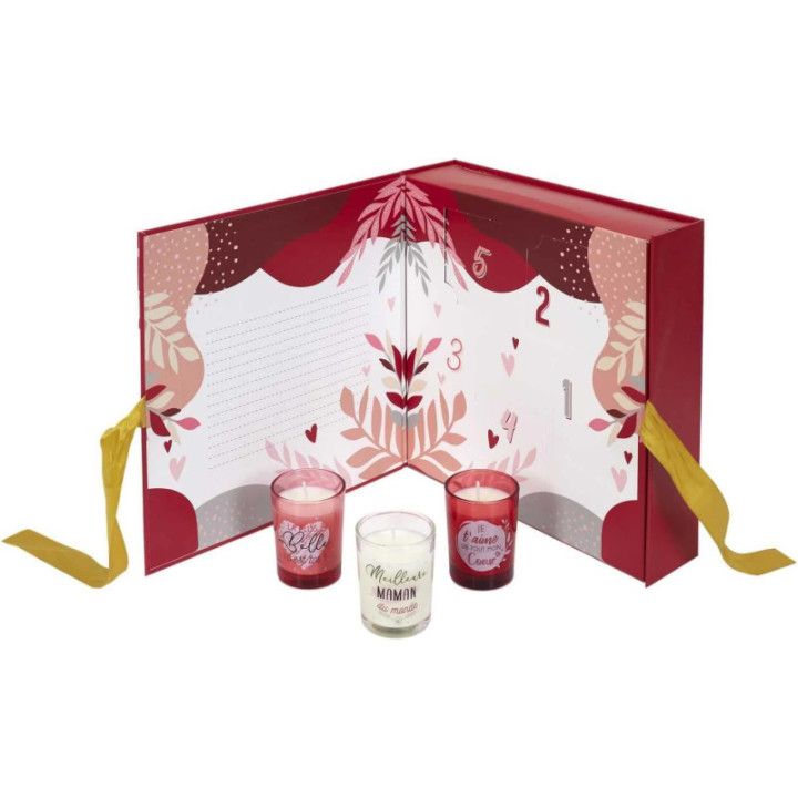 Bougies - Parfumées - Coffret - Calendrier - 5 jours - Fête des mères - Cadeau