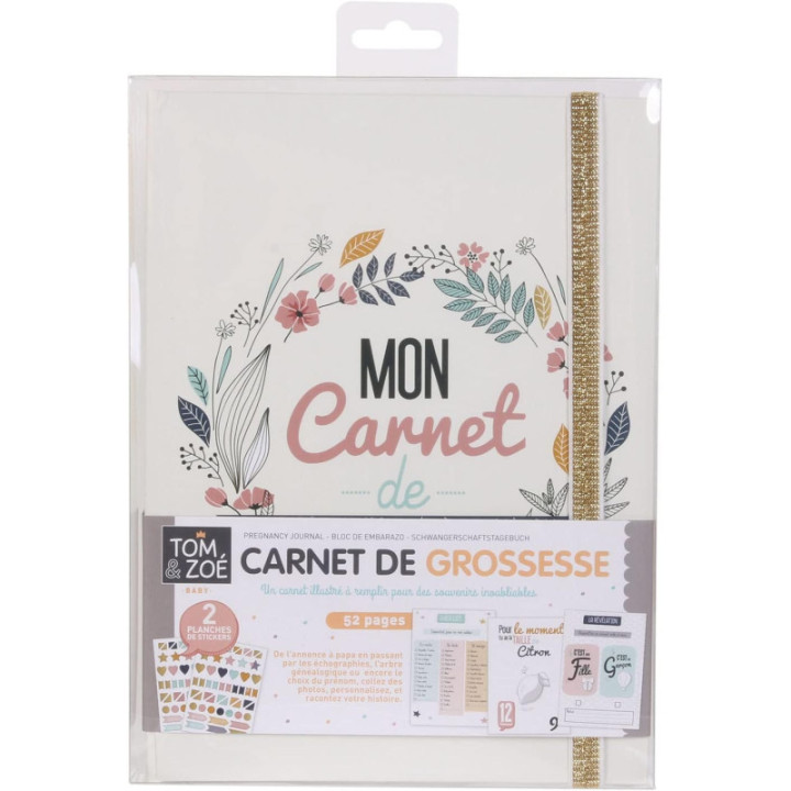 Carnet de grossesse - Future maman - 22x16 cm - Stickers inclus - Idées cadeaux
