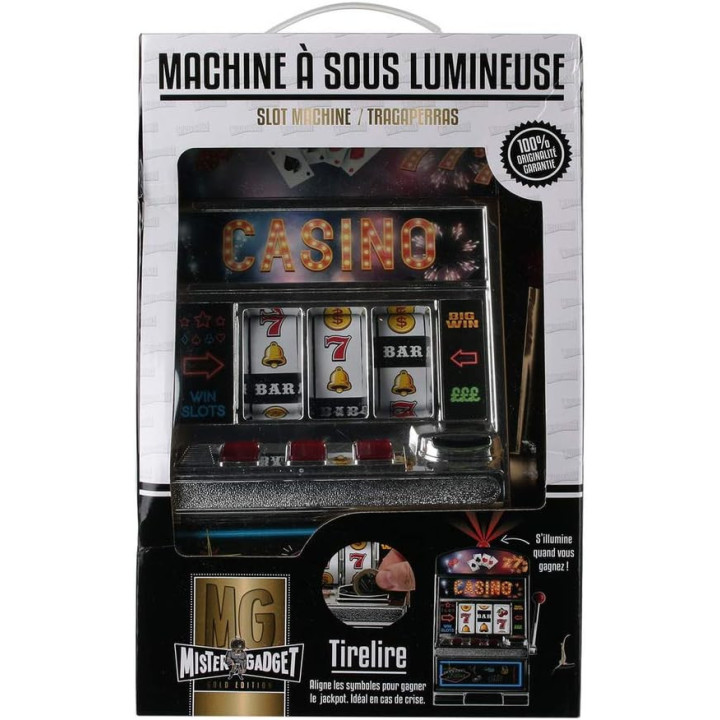 Machine à sous - Jackpot - Lumineuse - Tirelire - Idées cadeaux - 38 cm
