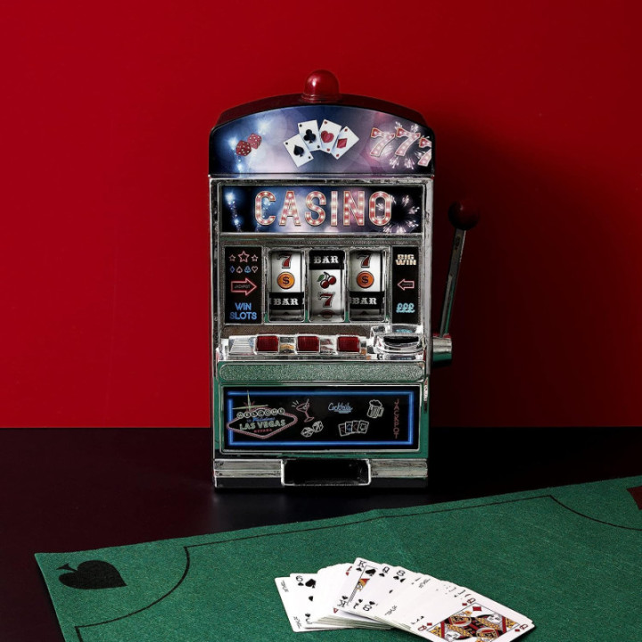 Machine à sous - Jackpot - Lumineuse - Tirelire - Idées cadeaux - 38 cm