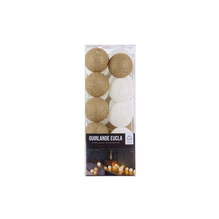 Guirlande - LED - Beige/Doré - Déco - Maison - Chambre - 20 LED - 3,45m longueur
