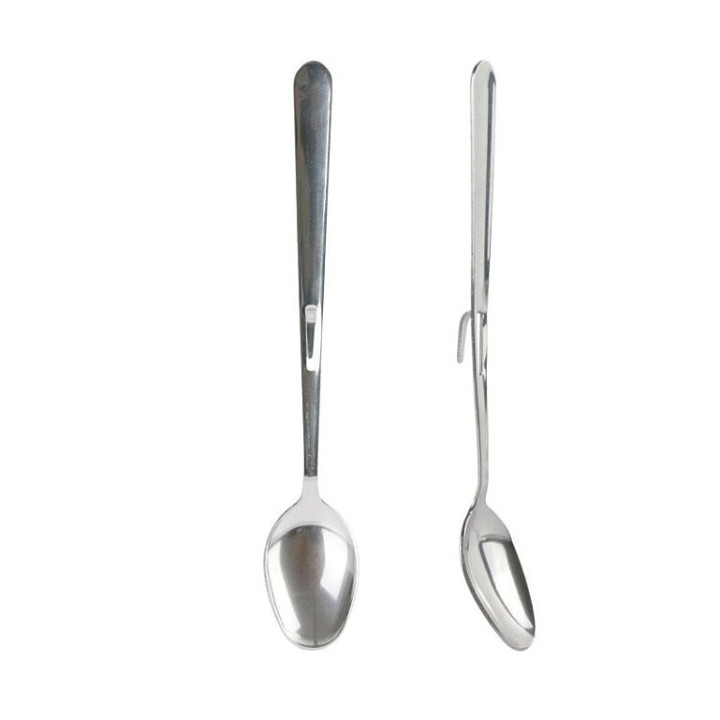 2 cuillères à confiture - Manche long - Acier inoxydable - Crochet intégré