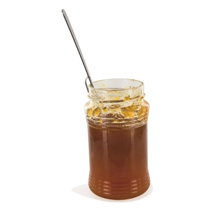 2 cuillères à confiture - Manche long - Acier inoxydable - Crochet intégré