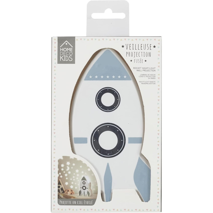 Veilleuse - Fusée - Projette des étoiles - Chambre d'enfant - LED - Décoration
