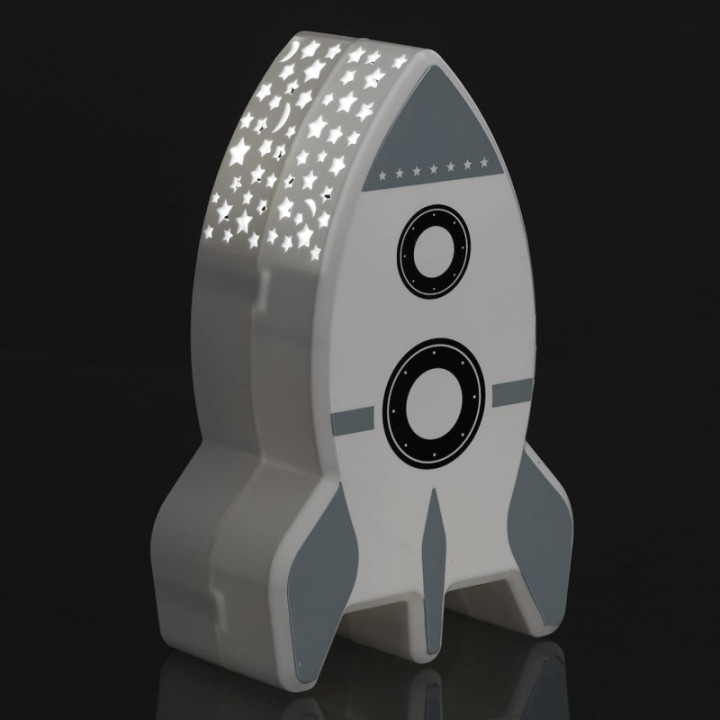 Veilleuse - Fusée - Projette des étoiles - Chambre d'enfant - LED - Décoration