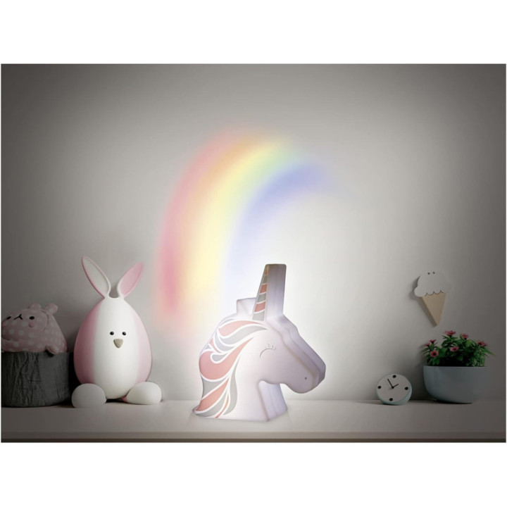 Veilleuse - Licorne - Projette un arc-en-ciel - Chambre d'enfant - LED - Fille