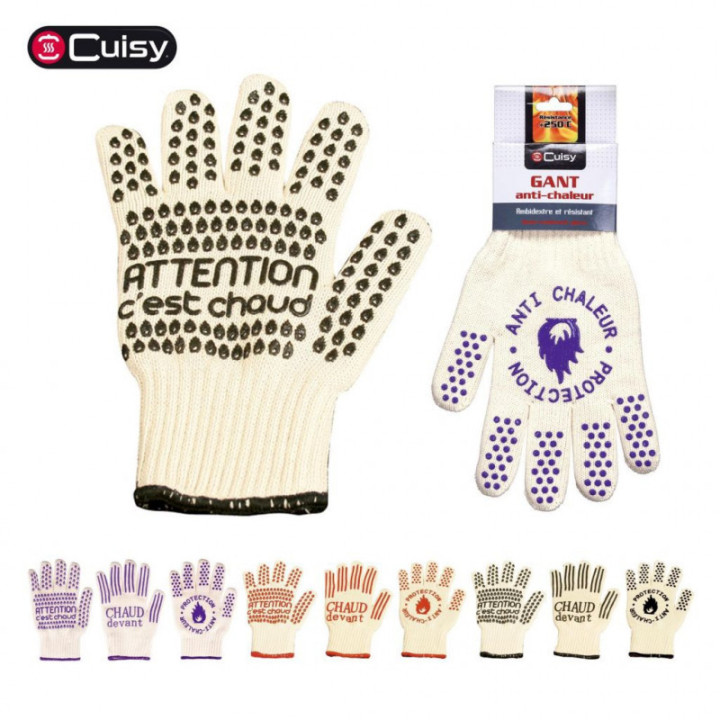 Gant de cuisine - Manique - Protection chaleur - Avec picots antidérapants - Taille unique