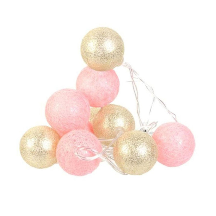 Guirlande - LED - Rose/Doré - Déco - Maison - Chambre - 10 LED - 1,65m longueur