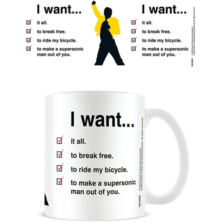 Queen - I want to checklist - Mug - Tasse - Céramique - Avec anse
